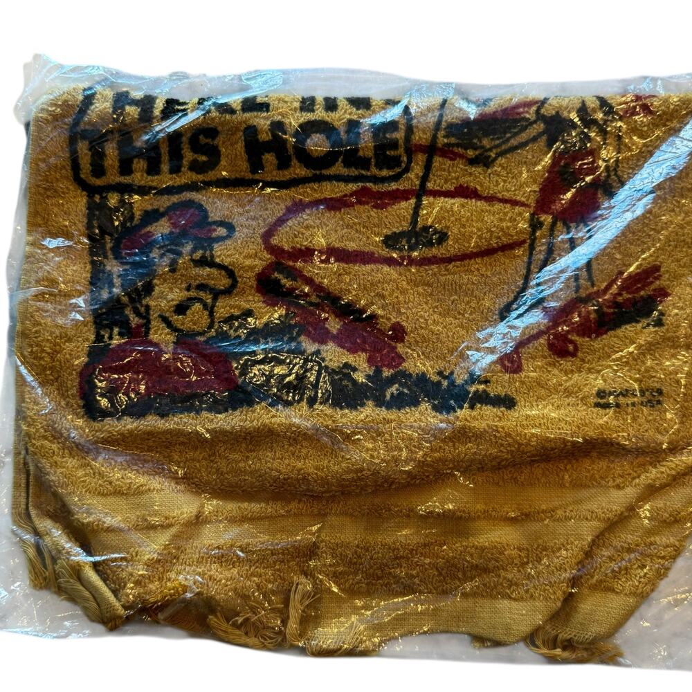 Golf Towel I've Found My Ball In This Hole Novelty USA New Olive NOS Vintage